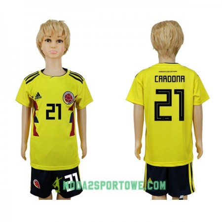 Koszulka Kolumbia Cardona 21 Dziecięcy Mistrzostwa Świata 2018 Domowe Stroje Piłkarskie